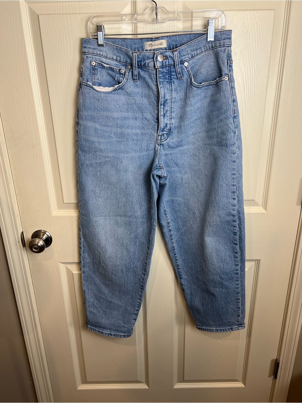 Madewell Balloon Barrel Leg High-Rise Women Jeans medium wash 30
